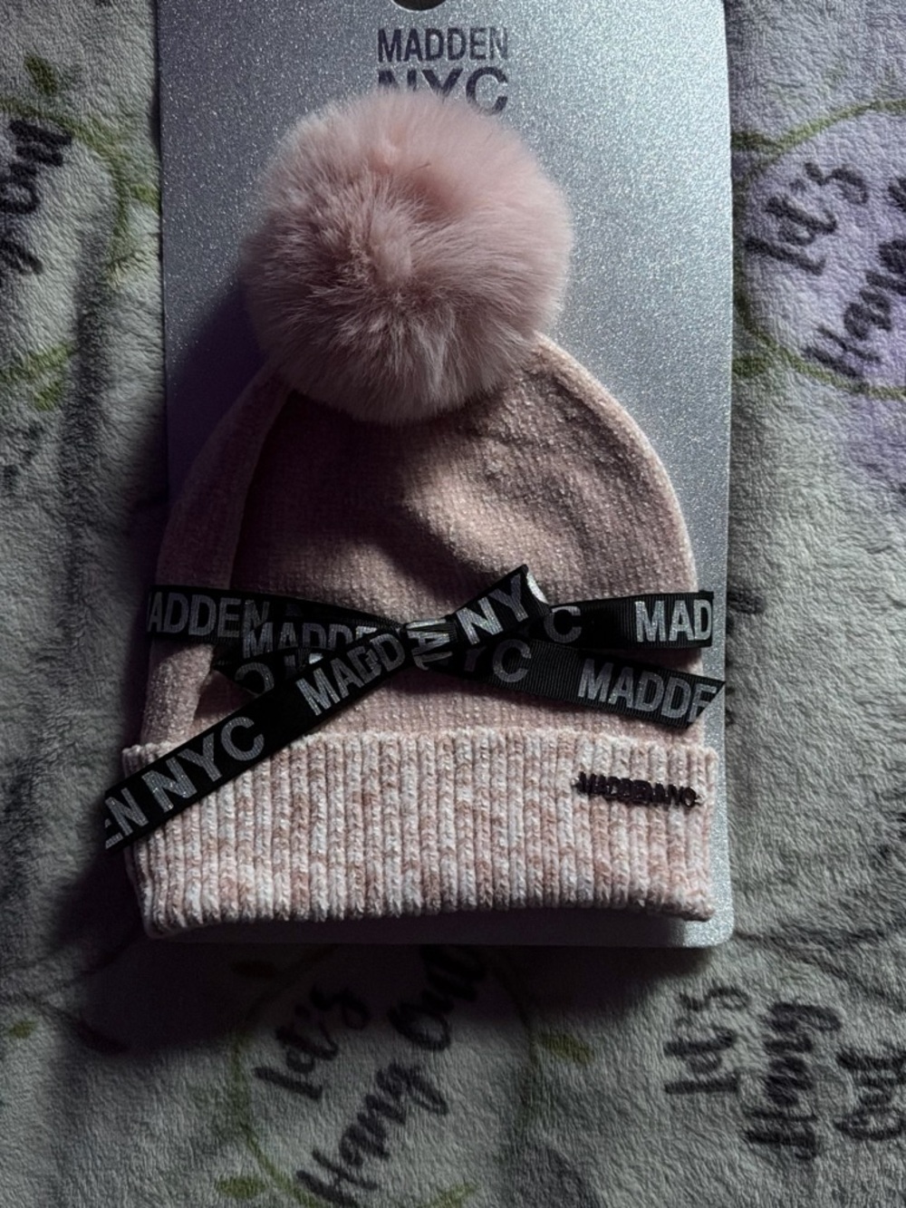 Kids Pink Pom Beanie
